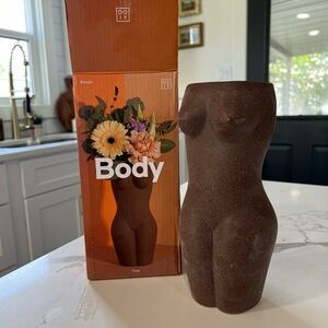 DOIY Brown Body Ceramic Vase - New in Box